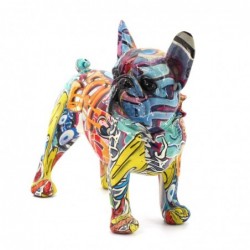 Figurine bouledogue français multicolore en résine 20 * 10 * 23cm figurine chien