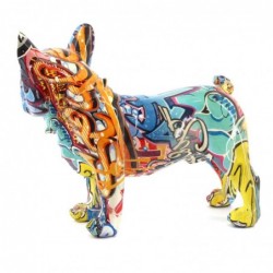 Figurine bouledogue français multicolore en résine 20 * 10 * 23cm figurine chien