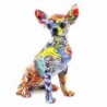 Figurine Chihuahua multicolore en résine 25 * 17 * 12cm Figure de chien