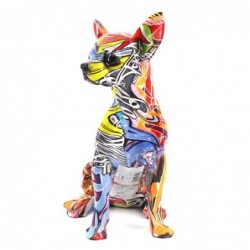 Figurine Chihuahua multicolore en résine 25 * 17 * 12cm Figure de chien