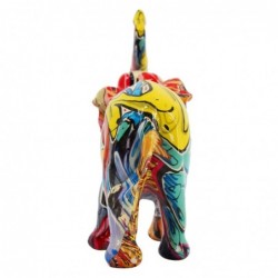 Figure d'éléphant en résine multicolore 20 * 8 * 20cm Figure d'éléphant