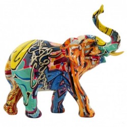 Figure d'éléphant en résine multicolore 20 * 8 * 20cm Figure d'éléphant