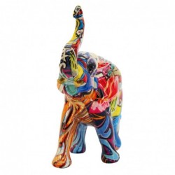 Figure d'éléphant en résine multicolore 20 * 8 * 20cm Figure d'éléphant