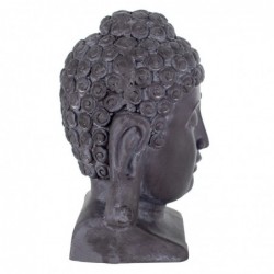 Figure de tête de Bouddha en résine grise 40 * 23 * 24cm Figure de Bouddha