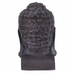 Figure de tête de Bouddha en résine grise 40 * 23 * 24cm Figure de Bouddha