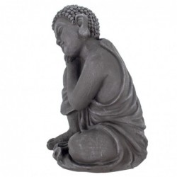 Figure de Bouddha en résine grise 41 * 28 * 27cm Figure de Bouddha