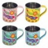 Tasse en métal émaillé multicolore de 4 unités 9 * 9 * 12cm Ensemble de tasse de 4 unités