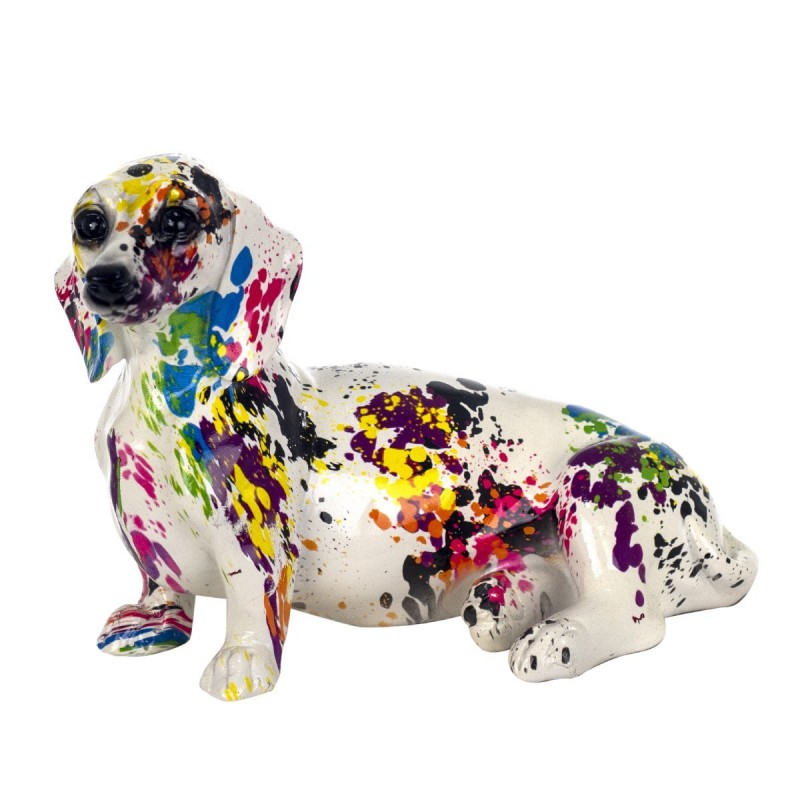 Figurine de chien multicolore en résine 17*11*21cm