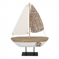 Modèle de bateau en bois multicolore 32 * 5 * 23cm