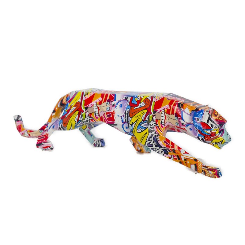 By SIGRIS Figure Résine de léopard multicolore 14x9x48cm Figure animal Figurines Décoration Figurines Décoration moderne