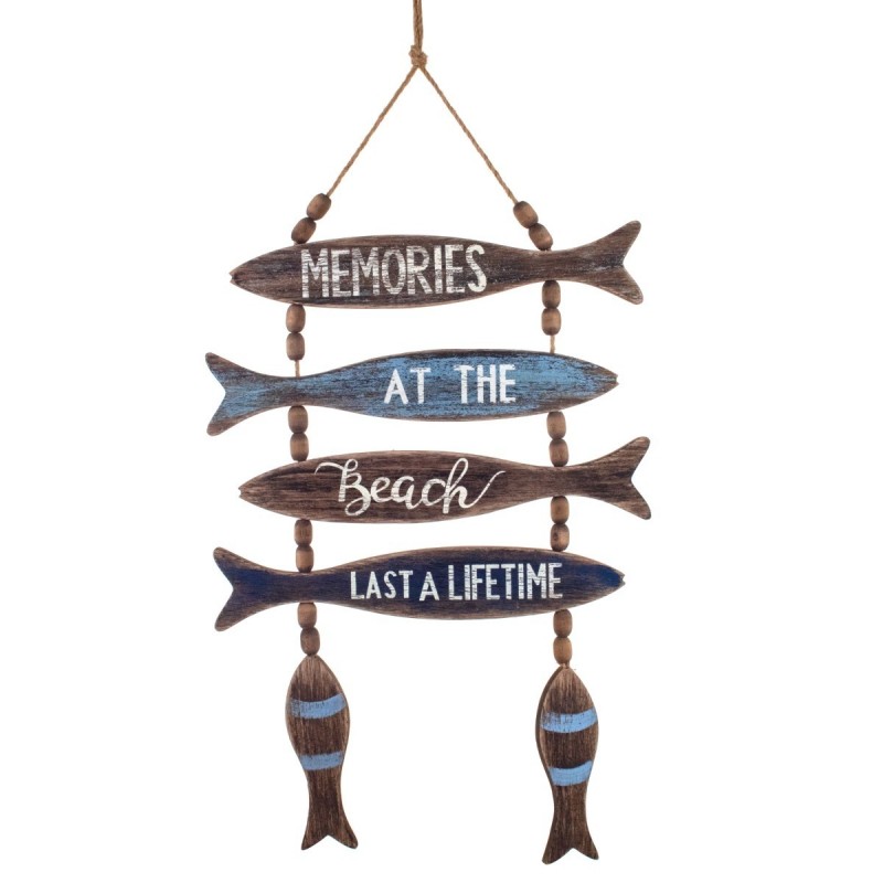 By SIGRIS Pendentif ornement pendentif bois bleu 50x1x31cm pendentif appliquer des ornements nautiques muraux