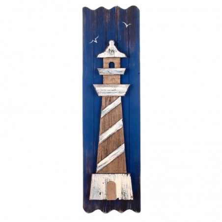 By SIGRIS Phare d'ornement Phare Bleu Bleu Bois 74x3x20cm Pendentif Appliquer Wall Ornements nautiques