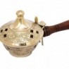 By SIGRIS Golden Encense Burner of Laton 8x8x21cm Holding Support Résine Support pour le jardin