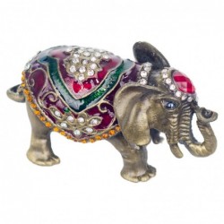 By SIGRIS Boîte éléphant gris métal 4x3x8cm boîte miniature Beau Boîte Boîte cadeau en bois