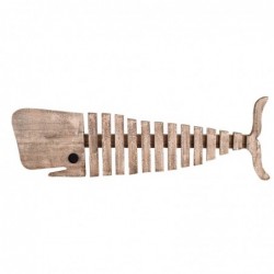 By SIGRIS Ornement squelette poisson brun en bois 26x4x76cm figure marinee