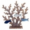 By SIGRIS Ornement corail avec bois de bois en bois 32x9x32cm figurine