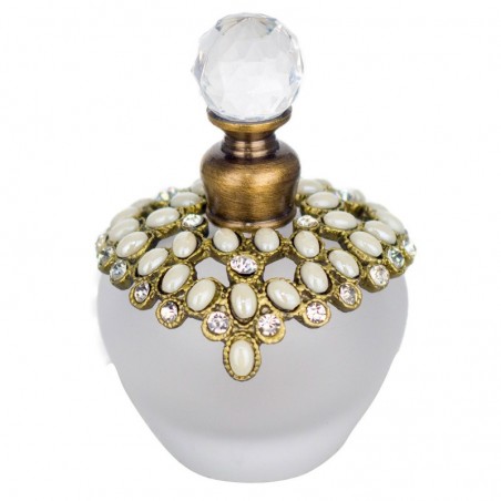 By SIGRIS Flacon Parfum blanc de Métal 8x5x5cm Miniature