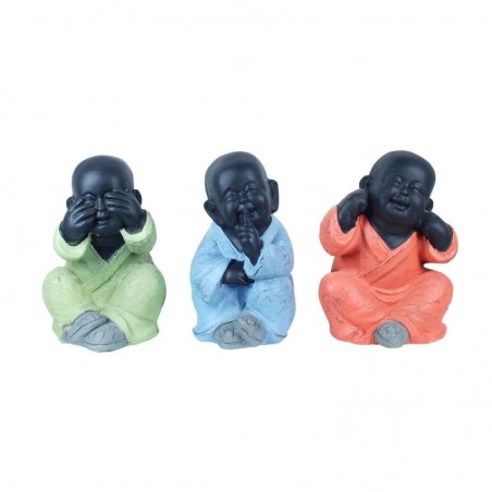 Figurines de bouddha assis comprend 3 unités de figurines de bouddhas Collection orientale