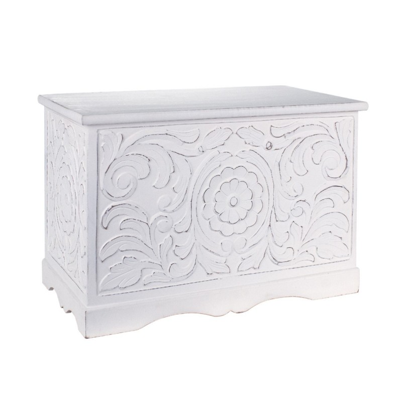 By SIGRIS Baul blanc Bois Stockage 48 * 40 * 75cm Tronc