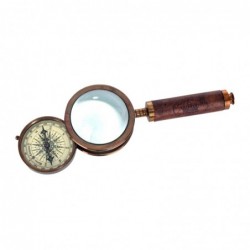 By SIGRIS Compass avec golden Gold Loupe 5 * 9 * 22cm Figure