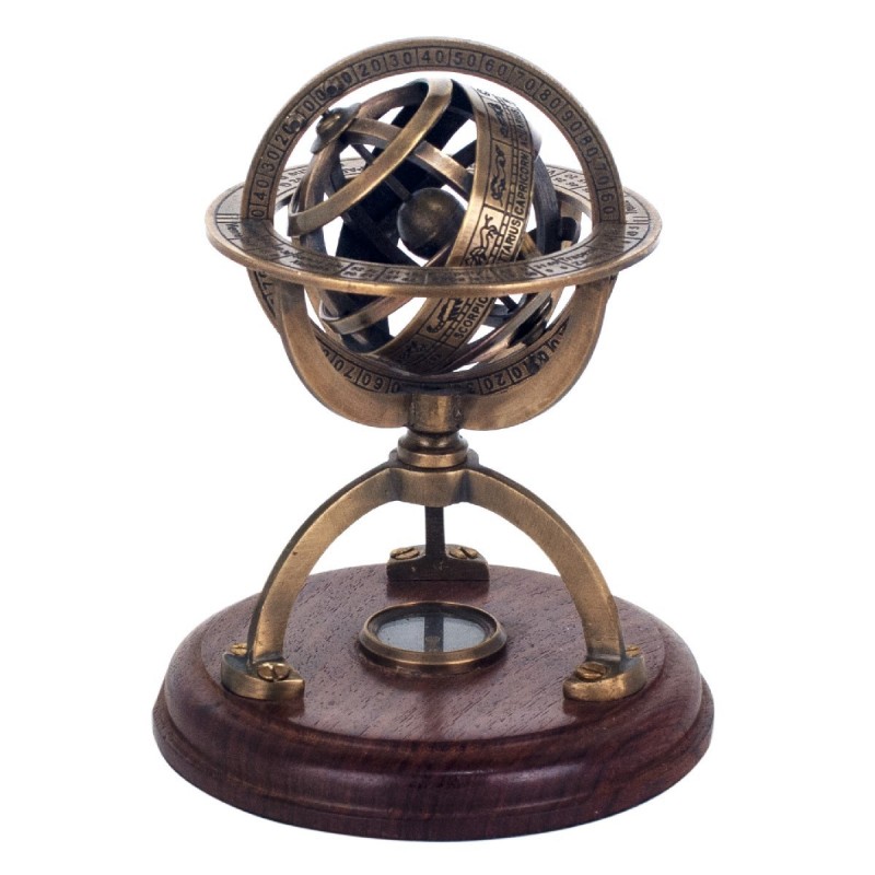 By SIGRIS Sphère Armillary Golden Golden 14 * 12 * 12cm Figure