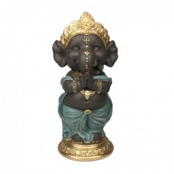 By SIGRIS Figure Figure Bouddha à résine Ganesha Blue 29 * 13 * 14cm