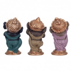 By SIGRIS Figure Ganesha 3 Unités Résine multicolore 12 * 6 * 7cm Figure Bouddha