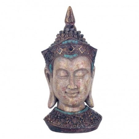 By SIGRIS Figure Teil Bouddha gris résine 32 * 14 * 15 cm Figure Bouddha