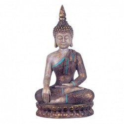 By SIGRIS Figure Résine grise Bouddha assise 39 * 15 * 21cm Figure Bouddha