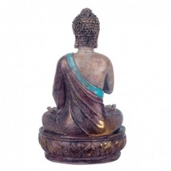 By SIGRIS Figure de Bouddha assis à la résine grise en prière 19 * 11 * 11cm Figure Bouddha