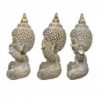 By SIGRIS Figure Bouddha 3 Unités Résine grise 14 * 6 * 6cm Figure Bouddha