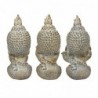 By SIGRIS Figure Bouddha 3 Unités Résine grise 14 * 6 * 6cm Figure Bouddha