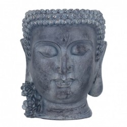 By SIGRIS Figure Tête Gris Bouddha Résine 23 * 19 * 19CM Figure Bouddha