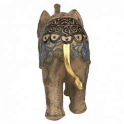 By SIGRIS Figure d'éléphant doré de la résine 17 * 8 * 21cm Figure éléphant