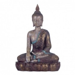 By SIGRIS Figure Bouddha assise Résine grise 38 * 14 * 25 cm de Bouddha