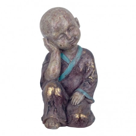 By SIGRIS Figure de Bouddha assise Résine grise 17 * 32 * 33cm Figure Bouddha