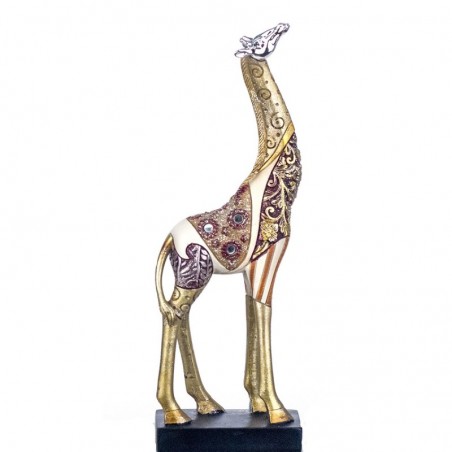 By SIGRIS Figure Résine Girafe Golden 45x8x16cm Figure Animal Figurine Accueil Décoration Décoration