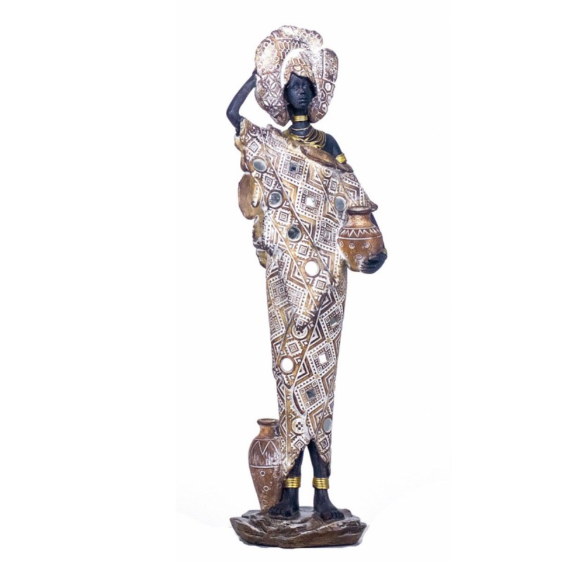 By SIGRIS Figure africaine Résine grise 40x8x12cm Figure africaine Décoration de la maison Décoration Décoration