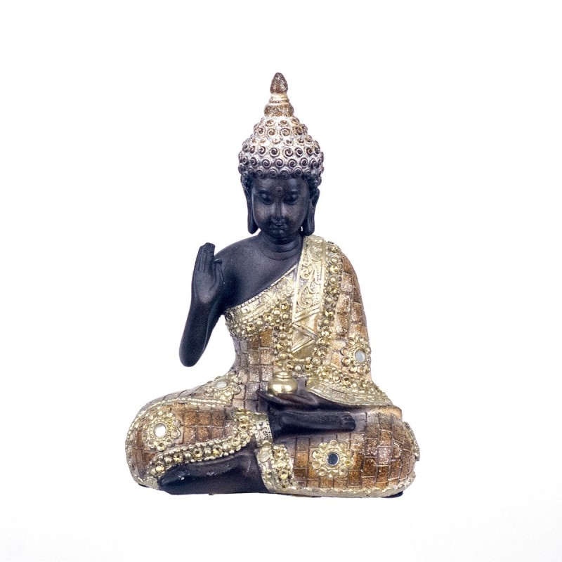 By SIGRIS Figure Bouddha gris résine 21x8x15cm Figure de Bouddha Figure à la maison Décor Résine Figures pour Jardin