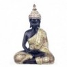 By SIGRIS Figure Résine Gris Bouddha 25x9x18cm Figure Bouddha Home Décoration Décoration Résine Figurines pour Jardin