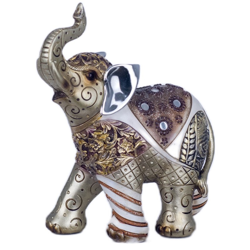 By SIGRIS Figurine Blanc Elephant Résine 9x1x1cm Figure Éléphant Accueil Décoration Résine Figures pour Jardin