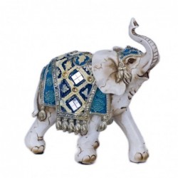 By SIGRIS Figure White Elephant Résine 17x7x16cm Figure d'éléphant de la maison Décor à la maison Figurines de résine pour