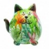 By SIGRIS Résine Cat Vert Cat 10x9x10CM Figure de chat Décoration de la maison Figurines de résine pour jardin