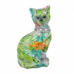 By SIGRIS Figure Résine de chat vert Figure Cat Figure Cat Figure à la maison Décoration de la maison pour jardin