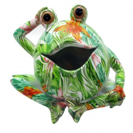 By SIGRIS Figure Résine de grenouille Green 13x13x16cm Figure Animal Figurine Décor