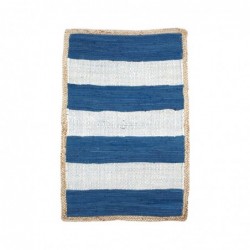 Tapis Bleu / Blanc 60X90 Cm. Tapis Textile Maison Collection Marin Et Nautique