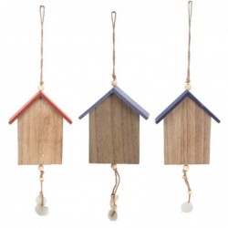 Ornement marin 3 unités Bois multicolore | Pendentif Appliquer des ornements nautiques muraux 23x3x11cm