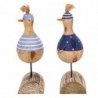 Canard 2 Unités en bois bleues | Figure Marinera Appliquer des ornements nautiques muraux 17x6x7cm