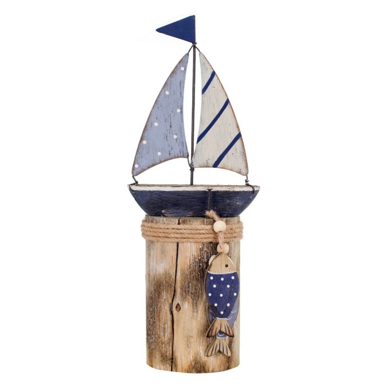 Blue Metal Voilier | Figure Marinera Appliquer Wall Ornements nautiques 30x5x12cm