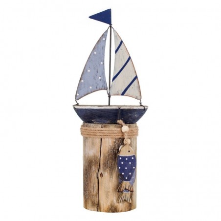 Blue Metal Voilier | Figure Marinera Appliquer Wall Ornements nautiques 30x5x12cm